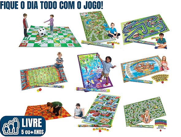 JOGO GIGANTE EM LONA (Opções: Cobras, Ambiente, Autódromo, Futebol, Dance, Noé, Cobras 2, Dengue, Recicle)