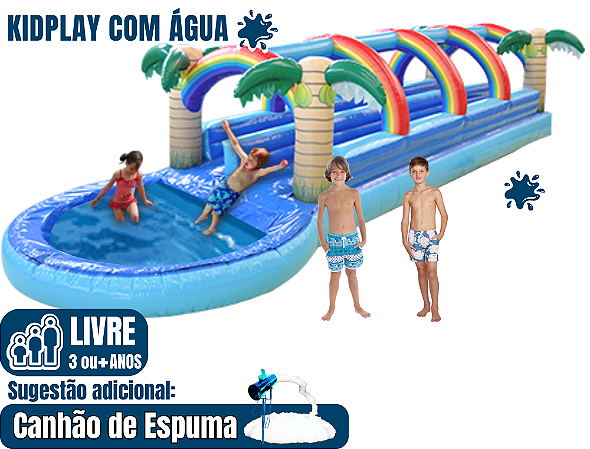 Pista Molhada RADICAL SLIDE (2x1: pista e piscina com água ou espuma) (12m x 3m / altura: 2,30m)