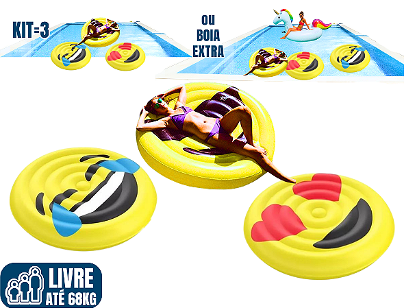 Kit 3 Boias Gigantes: EMOJIS