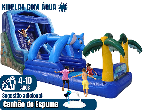 Toboágua SPLASH com pista molhada SAVANA (3x1: tobogã, pista molhada, piscina com água ou espuma) (8,50m x 3,30m / altura 3,30m)