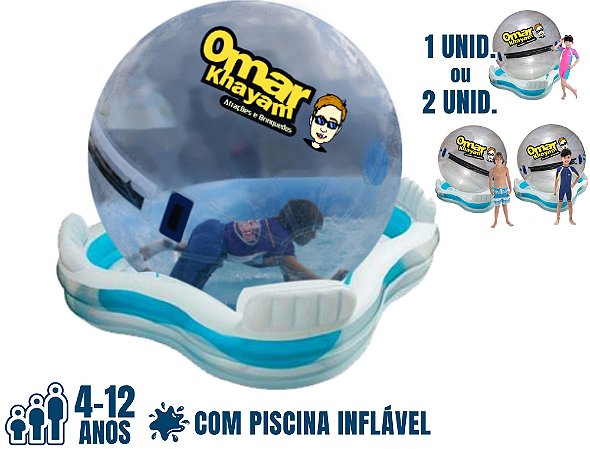 Bola Aquática WATER BALL com PISCINA INFLÁVEL (1,80m)