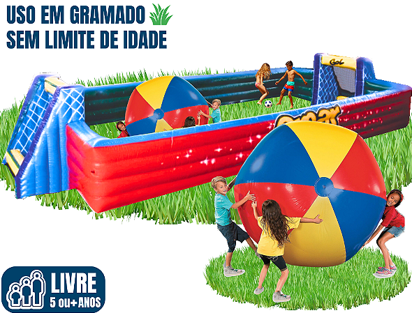 FUTEBOLÃO SEM PISO para GRAMADO (área total: 14m x 6m / altura: 1,50m)
