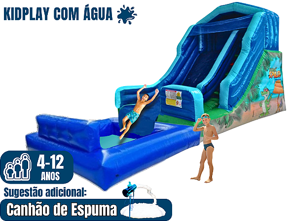 Toboágua SPLASH com PISCINA PREMIUM (2x1: tobogã + piscina com água ou espuma)  (8m x 3,30m / altura 3,30m)