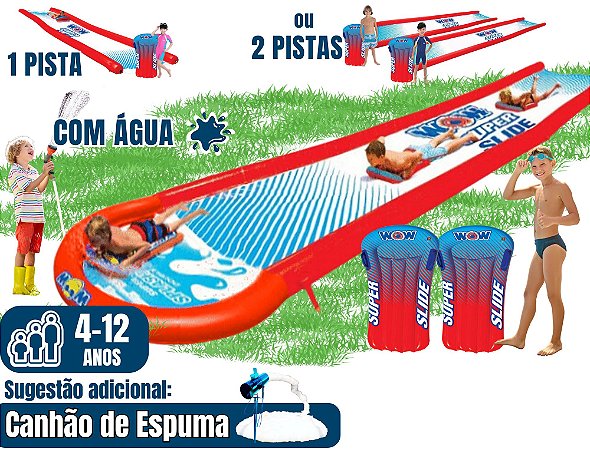 Pista Molhada SUPER SLIDE WOW (pista com água para escorregar) (cada pista: 8m x 2m)