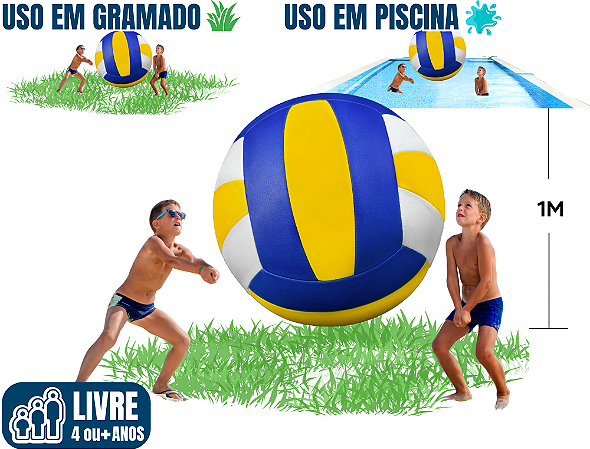 Bola GIGANTE para VOLEIBOL (2x1: na piscina ou em espaço aberto) (1m x 1m)