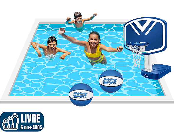 Basquete Aquático SPLASH PREMIUM BLUE UNO para piscina (basquete: altura: 1m)