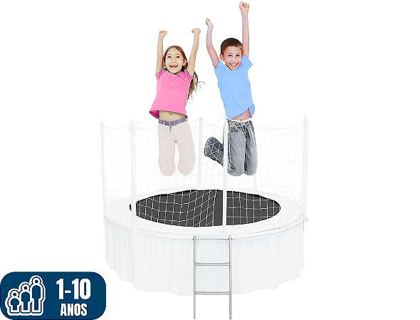 Cama Elástica BRANCA PREMIUM (área de montagem: 3x3m / circunferência da cama: 2,30m)