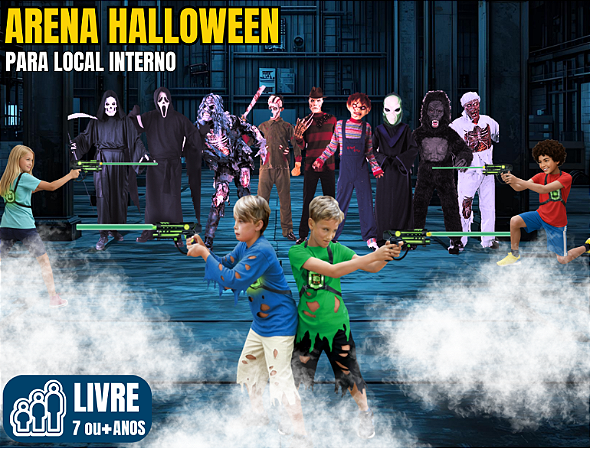 PISTOLAS LASER TAG com ARENA HALLOWEEN (para local interno)
