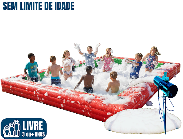 BANHO DE ESPUMA SEM PISO (ideal para gramado sintético) (7,5m x 3,5m / altura: 0,70m)