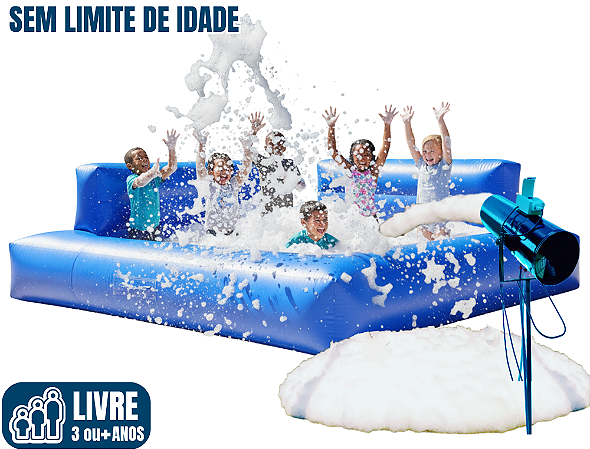 PISCINA DE ESPUMA PREMIUM com água e espuma (3,5m x 3,5m / altura: 0,70m)