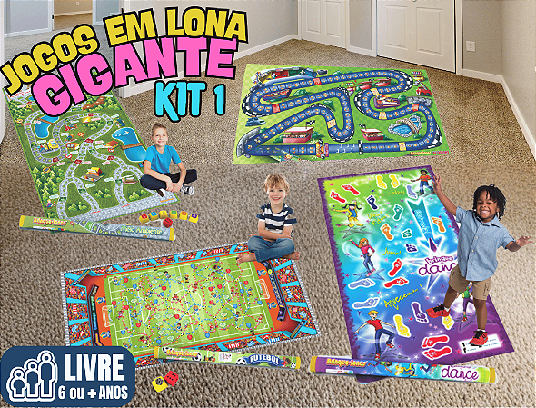 Kit Jogos em Lona Gigante nº 01 (diversão econômica: você no comando)