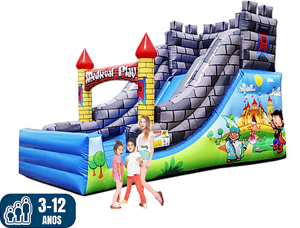 Tobogã MEDIEVAL PREMIUM (7m x 4m / altura: 3,70m)