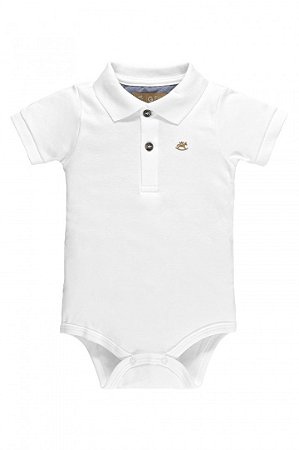 Camisa Polo Bebê Suedine Body Branco - Up Baby