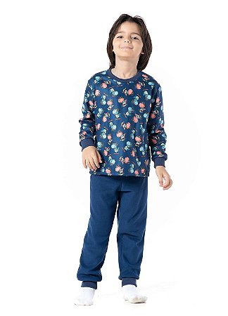 Pijama Infantil masculino Longo Soft Dinossauro Vrasalon