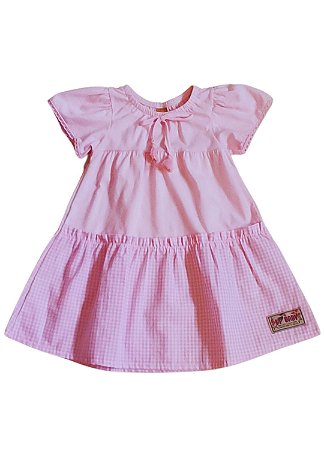 Vestido Bebê e Infantil Rosa Xadrez Up Baby