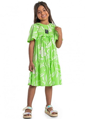 Vestido Infantil Floral Neon Quimby