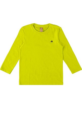 Camiseta Infantil Masculina Manga Longa Verde Limão Up Baby