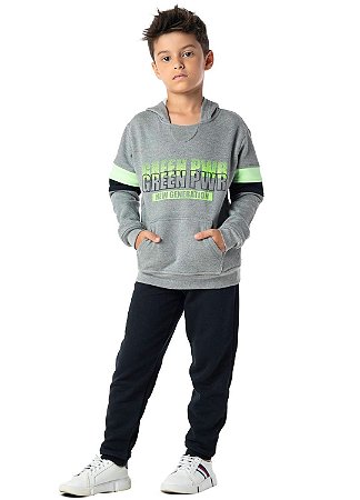Conjunto Moletom Infantil Masculino com Capuz