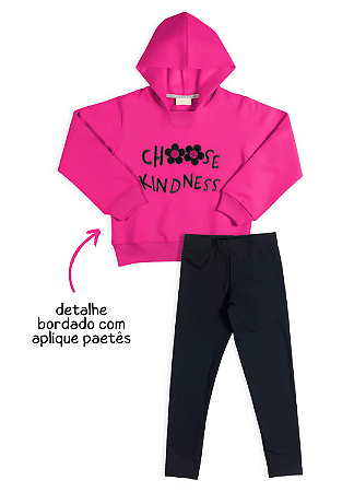 Conjunto Moletom Infantil Feminino Pink