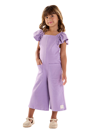 Macacão Infantil Feminino Molecotton Lilás Sustentável