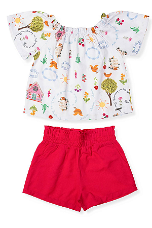 Conjunto Infantil Menina Blusa e Short