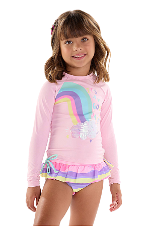 Biquini Infantil Manga Longa Com Proteção UV+50