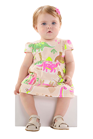 Vestido de Bebê Com Tapa Fralda Up Baby