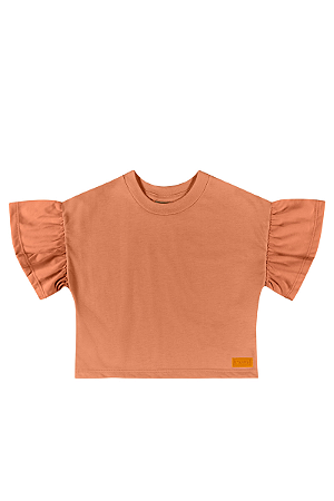 Blusa Cropped Infantil Tangerina