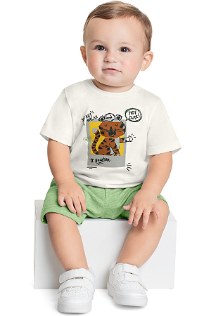 Conjunto Infantil Masculino Camiseta e Bermuda Safari