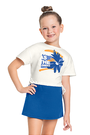 Conjunto Infantil Feminino Blusa e Short Saia