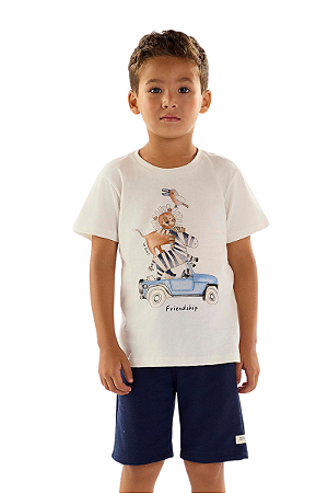 Conjunto Infantil Masculino Camiseta Meia Manga e Bermuda