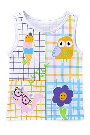 Regata Infantil Feminina Floral Branca