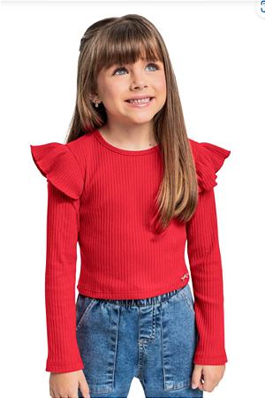Blusa Infantil Manga Longa Ribana Quimby