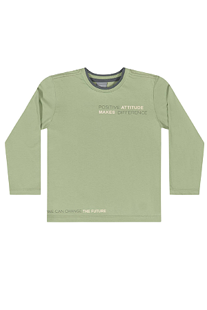 Camiseta Manga Longa Infantil Menino Verde