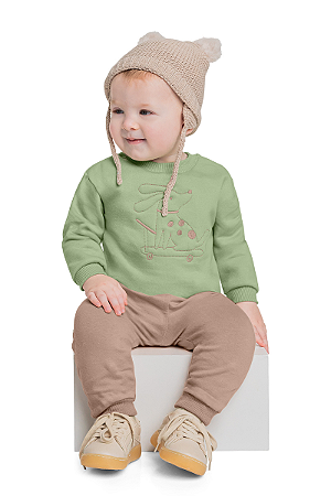 Conjunto de Moletom Bebê Menino Blusão e Calça