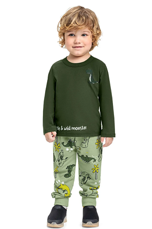 Conjunto Infantil Masculino Camiseta Manga Longa e Calça