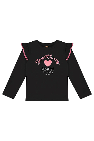 Blusa Infantil Feminina Manga Longa em Meia Malha Up Baby