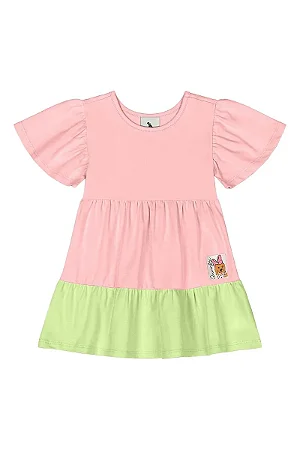 Vestido em Cotton para Bebê (Rosa) Quimby
