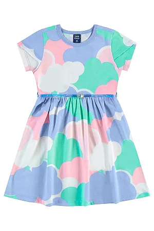 Vestido Infantil Manga Curta Em Meia Malha Bee Loop
