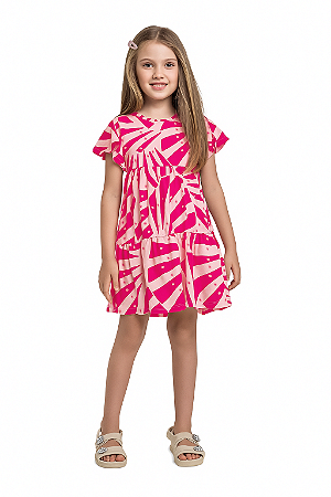 Vestido Infantil Manga Curta  Bee Loop