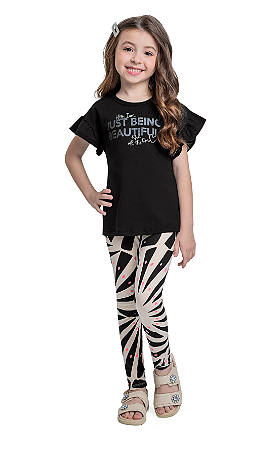 Conjunto Infantil Feminino Blusa e Legging