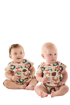 Macaquinho Bebê Unissex Natal em Suedine Up Baby