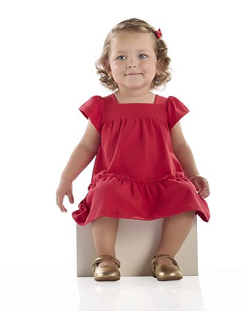 Vestido Infantil Vermelho Quimby
