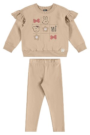 Conjunto Infantil Blusão e Legging em Molecotton