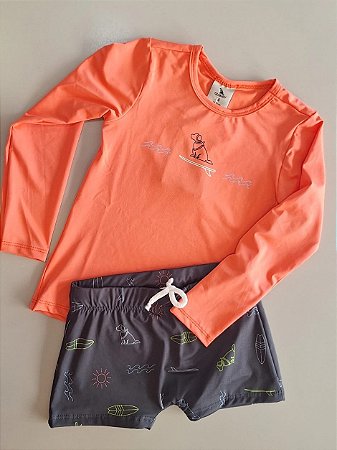 Conjunto de Camiseta e Sunga com Proteçao Solar