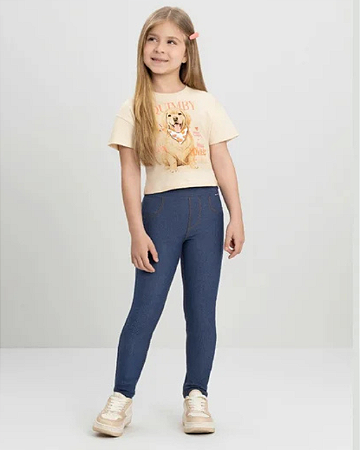 Legging Infantil em Malha Jeans