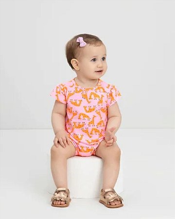 Romper Bebê Menina Girafinhas Quimby