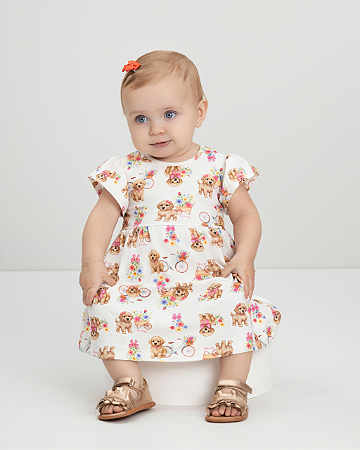 Vestido Bebê Cachorrinhos