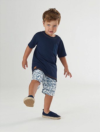 Conjunto Infantil Masculino Tropical Marinho