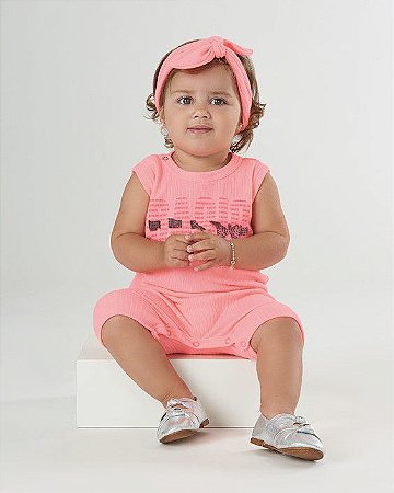 Macaquinho Infantil Feminino Ribana Neon